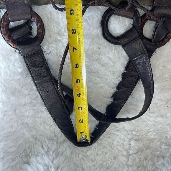 Maxx New York Hobo satchel leather suede olive green brown strap & embro… - Picture 10 of 15